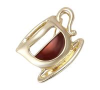Élégante aiguille creuse pour tasse de café, accessoire pour amateurs de café, badge élégant pour vêtements, accessoires de déclaration de mode, broche en alliage, Einheitsgröße, comme décrit