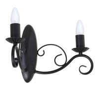 Élégante Applique Murale Classique 2X E14 Noir Lampe Murale Luminaire Intérieur