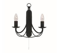 Élégante Applique Murale En Noir Lampe Intérieure Applique Éclairage 2x E14