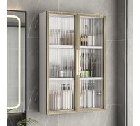 Élégante armoire de salle de bain murale en bois avec portes en verre pour économiser de l'espace de rangement au-dessus des toilettes, armoire à pharmacie en bois massif pour salle de bain, chambre à