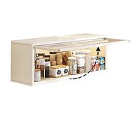 Élégante armoire murale blanche avec portes à rabat - Solution de rangement polyvalente pour cuisine, salon, chambre à coucher et salle de bain - Étagère compacte à suspendre 80 x 30 x 17 cm
