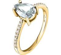 Elégante bague dorée à l'or fin avec zirconia Tesori SAIW2100 - circonférence : 52 mm.