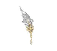 Élégante bague d'oreille à plumes à clip sur bijoux sans piercing gothique accessoire unisexe en alliage sombre décoration de mode plume sur boucles d'oreilles à clip, Right ear, Comme décrit, Comme