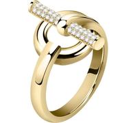 Élégante bague en acier plaqué or avec cristaux Abbraccio SAUC09, 54 mm