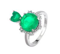 Élégante bague en pierre précieuse paraiba imitation pierre précieuse ronde émeraude zircon anneau bijoux femme cadeau élégant, 8