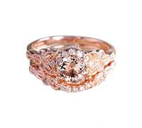 Élégante Bague Femme Fashion Rose Gold Ring Set pour les femmes Bague de fiançailles Bijoux Cadeaux