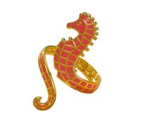 Élégante bague hippocampe moderne en forme de goutte d'huile avec détails goutte d'huile pour une déclaration de mode unique faite à la main en alliage, taille unique, Comme décrit, Comme décrit.