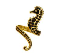Élégante bague hippocampe moderne en forme de goutte d'huile avec détails goutte d'huile pour une déclaration de mode unique faite à la main en alliage, taille unique, Comme décrit, Comme décrit.