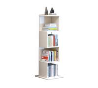 Élégante bibliothèque noire avec base en bois massif à plusieurs couches - Présentoir d'angle polyvalent - Solution de rangement à combinaison gratuite (blanc, 121,9 cm)