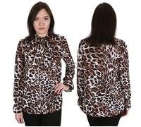 Elégante blouse femme en imprimé léopard, nouée à l'encolure JOHN ZACK M M