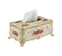 Élégante boîte à mouchoirs de style européen, porte-serviettes en plastique peint à la main, pour décoration d'intérieur, coiffeuse, bureau, cuisine, distributeur d'essuie-tout (blanc)