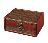 Élégante boîte de rangement en bois avec loquet pour l'organisation de bijoux avec charme vintage et motif artistique pour décoration d'intérieur (D)