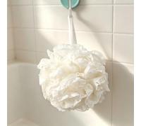 Élégante boule de bain en luffa avec bordure en dentelle, grand pouf de | Boule de bain en dentelle délicate, maille moelleuse pour construire une mousse crémeuse, couture fiable qui résiste aux