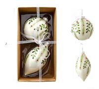 Élégante boule en verre à suspendre pour décoration d'arbre de vacances, avec des formes modernes et des tons neutres pour la décoration intérieure saisonnière (style A)