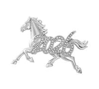 Élégante broche 3D en forme de cheval du zodiaque chinois avec design réaliste, badge robuste, parfait pour une tenue formelle et décontractée, accessoire unisexe cadeau