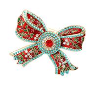 Élégante broche avec nœud de style cour royale avec strass étincelants pour les occasions formelles