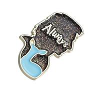 Élégante broche de bijoux géométriques de dessin animé unique pour un usage quotidien, les réunions de fête et les expositions artistiques, texte créatif en anglais