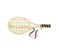 Élégante broche de tennis en alliage avec fermeture sécurisée, légère pour les amateurs de sport et les occasions tendance, broche polyvalente pour raquette de tennis