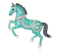 Élégante broche en alliage avec cristaux brillants et émail en forme d'animal - Accessoires pour un look tendance - Bijoux de cheval de dessin animé, taille unique, Comme décrit