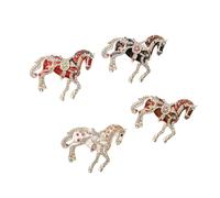Élégante broche en alliage avec cristaux et émail en forme d'animal - Accessoires pour un look tendance - Épingle à cheval émaillée élégante