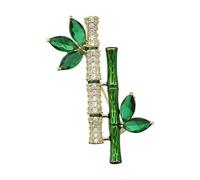 Élégante broche en alliage de zinc en bambou combinant des styles rétro et moderne pour des pièces de mode distinctives