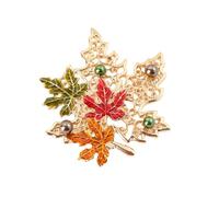 Élégante broche en érable pour femme d'inspiration vintage en alliage et cristaux ornés d'accessoires pour mariages, fêtes, usage quotidien, broche inspirée de la nature