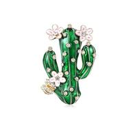 Élégante broche en forme de cactus émaillée ornée de strass pour unisexe accessoire de mode décontracté unisexe