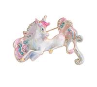 Élégante broche en forme de cheval avec fermoir, design traditionnel inspiré de l'art chinois en alliage, broche inspirée des bijoux traditionnels en alliage, taille unique, Comme décrit