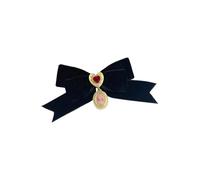Élégante broche en forme de cœur et nœud papillon en velours français Accessoires de vêtements pour fêtes et photographie à thème Nœuds en forme de cœur uniques, taille unique, Comme décrit