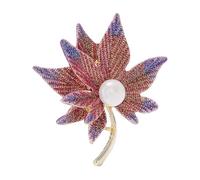 Élégante broche en forme de feuille d'automne avec perles antidérapantes pour vêtements, accessoires de vêtements pour femmes, bijoux tendance, cadeau pour elle, taille unique, Comme décrit