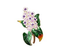 Élégante broche en forme de fleur d'hortensia au design artistique fabriquée à partir d'alliage robuste et émaillée pour une amélioration de la mode broche hortensia, One Size, Comme décrit