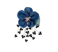 Élégante broche en forme de fleur pour femme, strass et oxyde de zirconium, design ajouré, fait à la main, broches en cristal pour fête de mariage, manteaux, vestes, écharpes et pulls, Medium, Acier