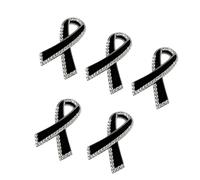 Élégante broche en forme de ruban noir avec strass en cristal, accessoire de bijoux en alliage, accessoire de bijoux pour femme, cadeau étincelant, broche en ruban, taille unique, Comme décrit