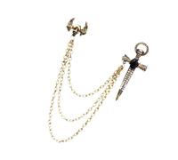 Élégante broche en forme d'épées en forme de crucifix ailé avec fermoir de verrouillage sécurisé en alliage léger pour les fêtes, le bureau et les tenues quotidiennes, taille unique, Comme décrit