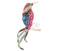 Élégante broche en forme d'oiseau émaillé avec perles pour robes, vestes, sacs, cadeau, bijoux, accessoire en alliage émaillé, épingle à corsage de fête, taille unique, Comme décrit