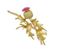 Élégante broche en forme d'onagre verte pour femme - En alliage de zinc léger - Style campagnard - Accessoire pour manteaux, gilets, manteau floral