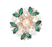 Élégante broche fleur en perles de cristal pour femmes vintage strass écharpe plug multi-usages bijoux cadeau sparclinique strass épingle, taille unique, comme décrit