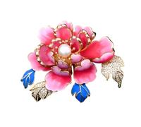Élégante broche fleur pour femme vintage perles strass incrustés bijoux accessoires robes élégant pivoine revers habillé, taille unique, Comme décrit