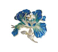 Élégante broche fleur raffinée en alliage de stylo à strass texture bijoux convient pour les femmes mode présentation insigne de vêtements de mode, taille unique, comme décrit