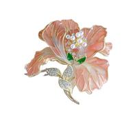 Élégante broche fleur raffinée en alliage de stylo à strass texture bijoux convient pour les femmes mode présentation insigne de vêtements de mode, taille unique, comme décrit