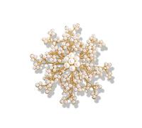Élégante broche florale imitation perle cristal perle fleur broche accessoires pour mariage bijoux tendance, Métal, Pas de pierre précieuse