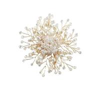 Élégante broche florale imitation perle cristal perle fleur broche accessoires pour mariage bijoux tendance, Métal, Pas de pierre précieuse