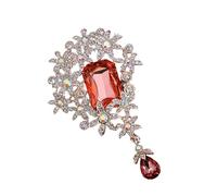 Élégante broche florale pour femme d'inspiration vintage en alliage orné de cristaux Accessoire pour mariages, fêtes, usage quotidien, taille unique, Comme décrit