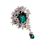 Élégante broche florale pour femme d'inspiration vintage en alliage orné de cristaux Accessoire pour mariages, fêtes, usage quotidien, taille unique, Comme décrit