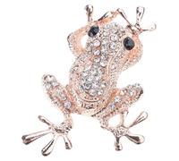 Élégante broche grenouille avec strass pour tenue féminine, broche élégante en forme d'animal, robe polyvalente, manteau, accessoire de bijoux, broche grenouille en alliage, accessoire de robe