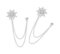 Élégante broche octogonale avec chaîne et pampilles pour une tenue formelle et un fermoir sécurisé spécial, taille unique, Comme décrit