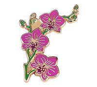 Élégante broche orchidées avec artisanat exquis, épinglette en forme de fleur, bijou pour femme, texture en métal, broche de détail exquis