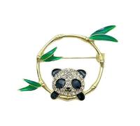 Élégante broche panda en bambou avec de nouveaux designs chinois symbolisant les harmonies et la chance pour les tenues tendance des femmes