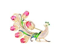 Élégante broche paon fabriquée à partir d'alliage de qualité supérieure avec un design complexe, légère pour améliorer les accessoires de mode et le port quotidien. Broche paon élégante fabriquée à
