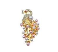Élégante broche paon pour femmes Strass et perles Design Accessoire de mode pour mariages et anniversaires Design unique Broche